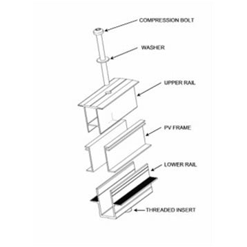 SunEarth CompRail 264" Upper Rail Clear Anodized Finish, CR-UR-264-CA