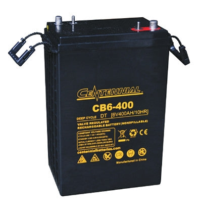Centennial Battery CB6-400 > 6 Volt 416 Amp Hour - Size L16 AGM Battery