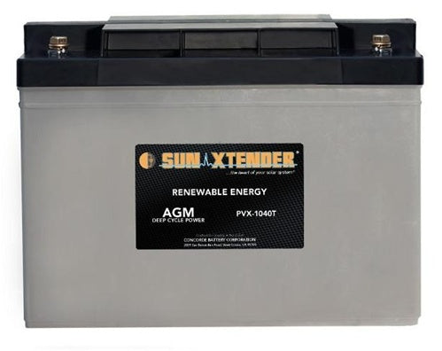 Concorde 12 Volt 104 Amp Hour Sun Xtender Battery - PVX-1040T