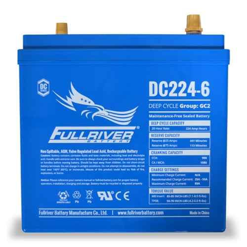 Fullriver DC224-6A > 6 Volt 224 Amp Hour AGM Battery
