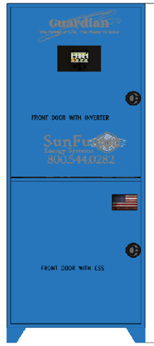 SunFusion Guardian Series > 15kW Inverter/Battery Cabinet with 98kWh