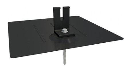 IronRidge FM-FF1-002B > UFO Series Flashfoot Kit with L-foot and Bonding hardware - Black Finish - 1 box of 6 flashings