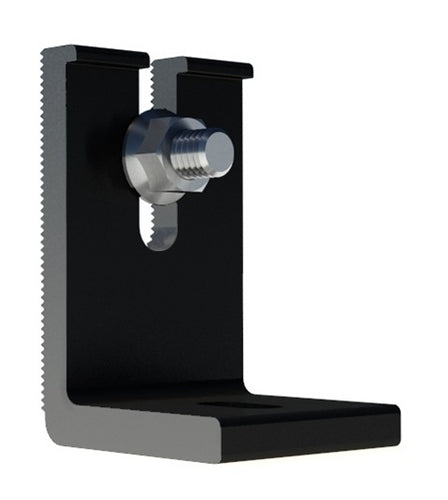 IronRidge Slotted L-foot, Black Finish, 4 Piece Kit, IronRidge-RS-LFT-001B