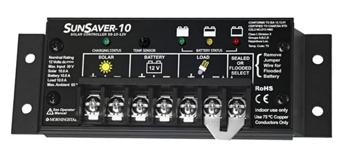 Morningstar SS-10-12V > SunSaver 10 Amp 12 Volt PWM Charge Controllers - Master Pack - Case of 40 Charge Controllers