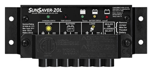 Morningstar SunSaver SS-20L-24V > 20 Amp 24 Volt PWM Charge Controller Includes LVD Override Protection
