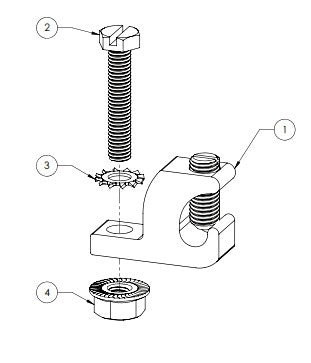 Quick Mount PV Quick Rack - Quick Rack Grounding Lug Assembly - QMQR-GL A 1