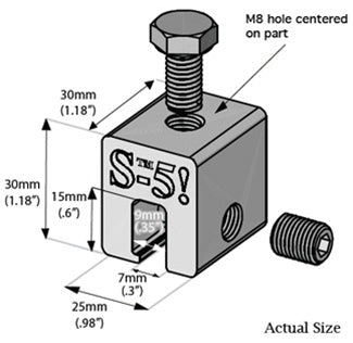 S-5! Clamp, Size E, fits Butler roof with rolled top seam, S-5-E mini