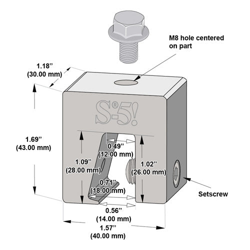 S-5!  S-5-N-mini - Gen 1 > Clamp for ColorGuard - Bolt Version