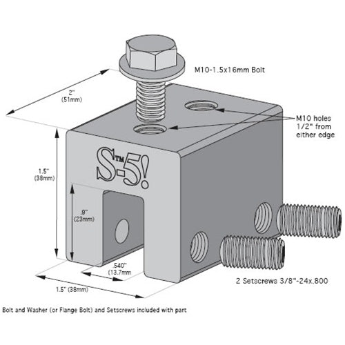 S-5! Clamp, Size S, for snap-together roofs with horizontal seams under .54" - S-5-S