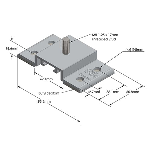 S-5! SolarFoot > Solarfoot L-Foot for Trapezoidal metal roofs - 1 Unit