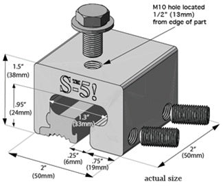 S-5! Clamp, Size T, fits utility roof with T-shaped seam, S-5-T