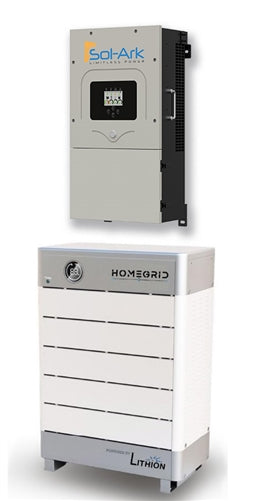 Sol-Ark and HomeGrid Bundled 19.2kWh ESS System > Sol-Ark 15KW All-In-One Hybrid Inverter with 19.2kWh HomeGrid Stack’d LiFeP04 Battery Solution