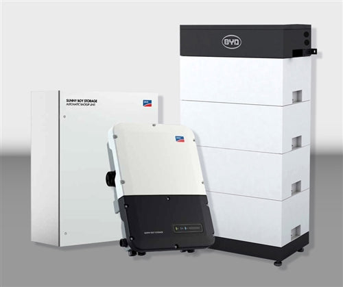 SMA Sunny Boy Storage Bundled Kit BATB-102-BY-US-10 > Includes BYD Battery-Box H10.0, Sunny Boy Storage 6.0 Inverter, SMA Storage Automatic Backup Unit