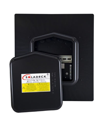 SolaDeck SD-0799-5B > Roof-Mount Enclosure / Combiner or pass-thru - for Composition/Cedar roof - 5 position ground - Black finish