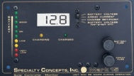 Specialty Concepts Mark 15/12 Flush Mount w/display, PWM Charge Controller, 15 amps, 12 volts