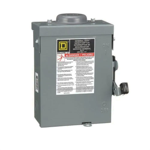 Square D 60 Amp 120/240 VAC Non-Fusible Safety Switch - DU222RB
