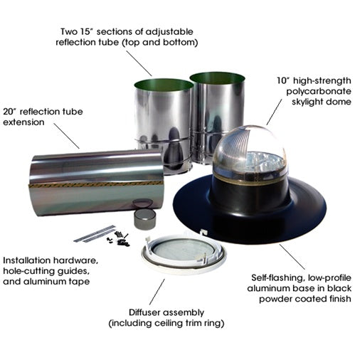 Sun Effects SE-10S-BLK / 10 Inch Skylight / Low-Profile / Black