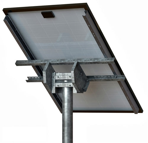 Tamarack Solar STP-SCR/060 > Top of Pole Mount for One Solar Panel - Hole Space > 48" - Portrait