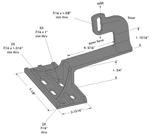 Unirac 004007C - Creotecc Aluminum Roof Tile Hook, Side Mount