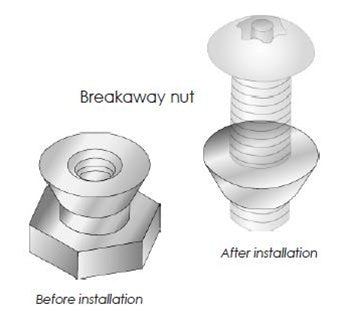 UniRac 030002C-1 - 3/8" Breakaway Nut - Single Unit