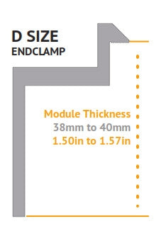 UniRac 302023D > UniRac SolarMount End Clamp, Size D, Dark, Preassembled