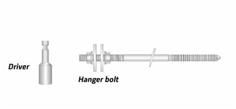 UniRac 310046 - SolarMount 8" Hanger Bolt - 20 Units