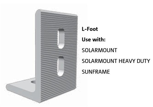 UniRac 310070-125 - Serrated L-Foot, Clear, No Hardware - 125 Units
