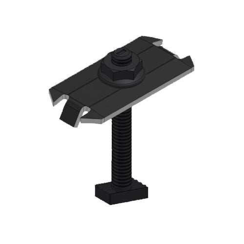 UniRac 302028D > SolarMount Mid Clamp > Integrated Bonding - Dark Stainless Steel -  2.50" Bolt Length - Size E-F
