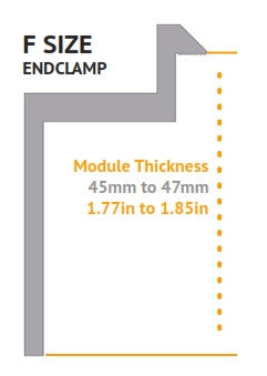 UniRac SolarMount End Clamp, Size F, Dark, Preassembled - 302025D