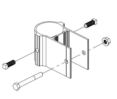Unirac 403215C - U-LA Slider for 2" Pipe, Mill Finish Aluminum